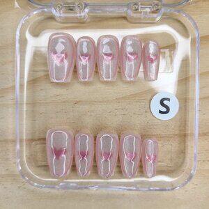 Heart Cateye Press-On Nail Set DIY Easy & Reusable At Home Manicure